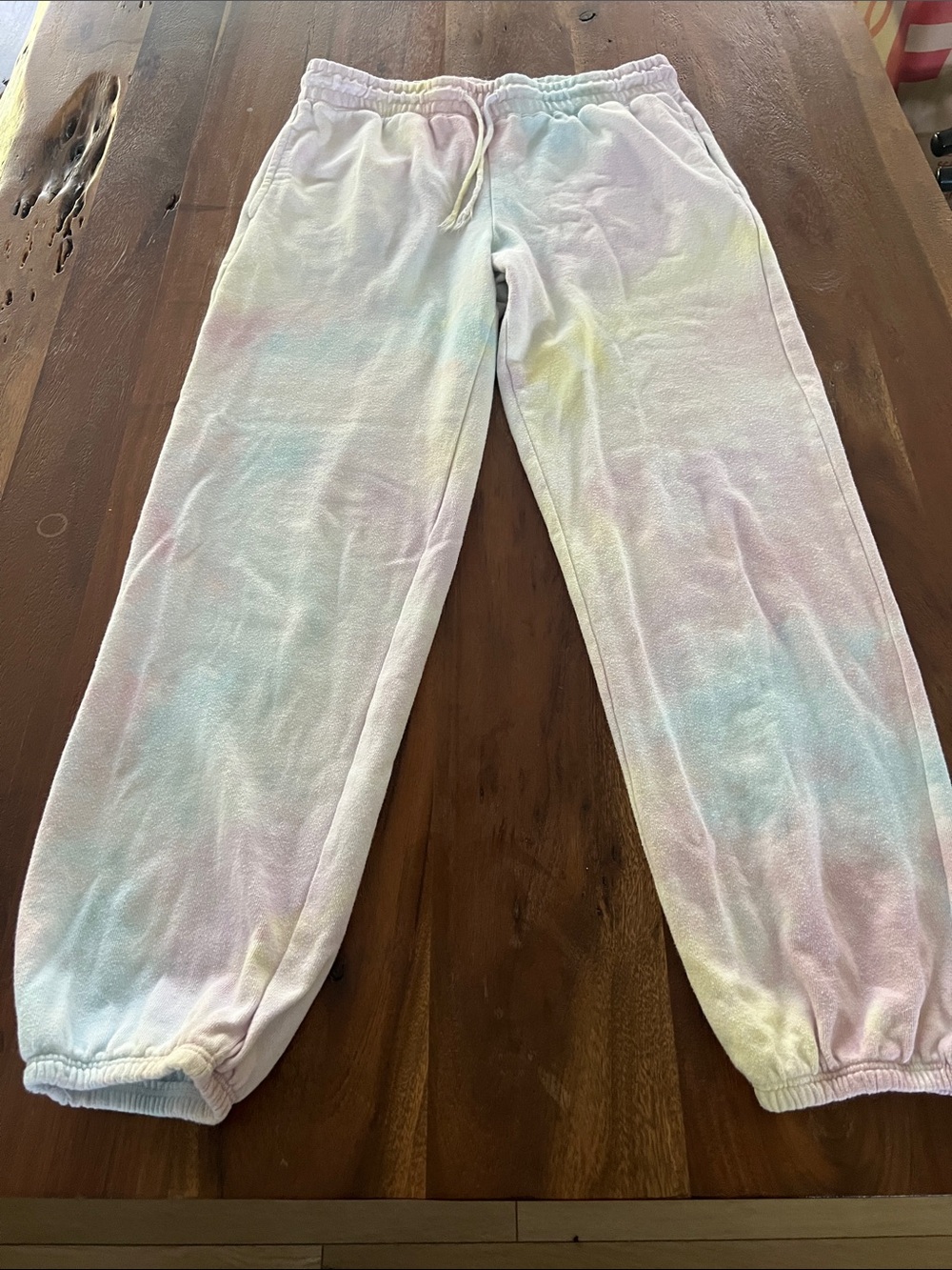Colsie Pastel Tie-Dye Jogger Sweatpants - Pink, Blue, Yellow, Cream